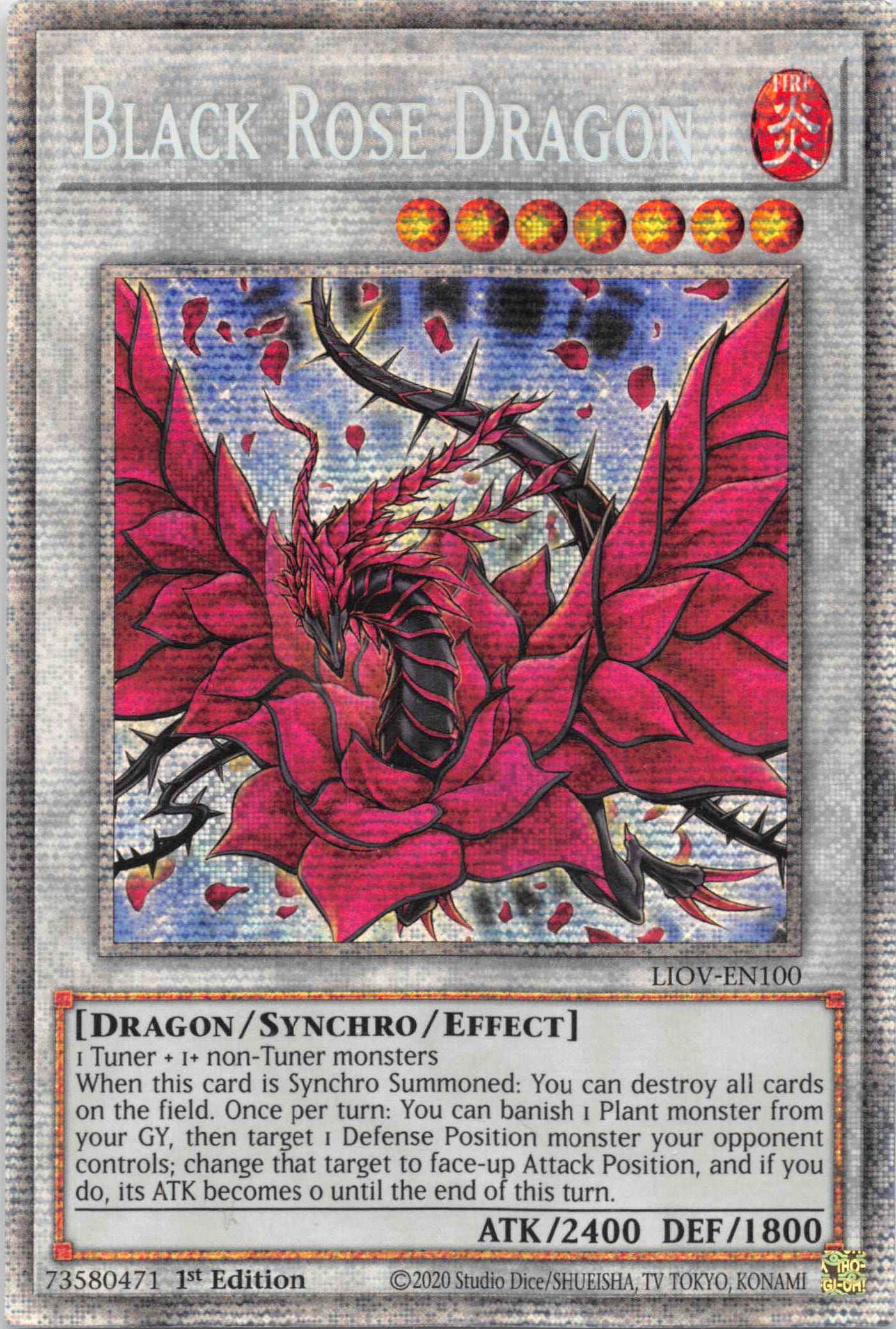 Black Rose Dragon [LIOV-EN100] Starlight Rare | Dragon's Lair Comics and Fantasy Houston TX