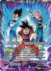 Son Goku & Vegeta & Trunks // SS Son Goku, SS Vegeta, & SS Trunks, the Ultimate Team (BT19-001) [Fighter's Ambition] | Dragon's Lair Comics and Fantasy Houston TX