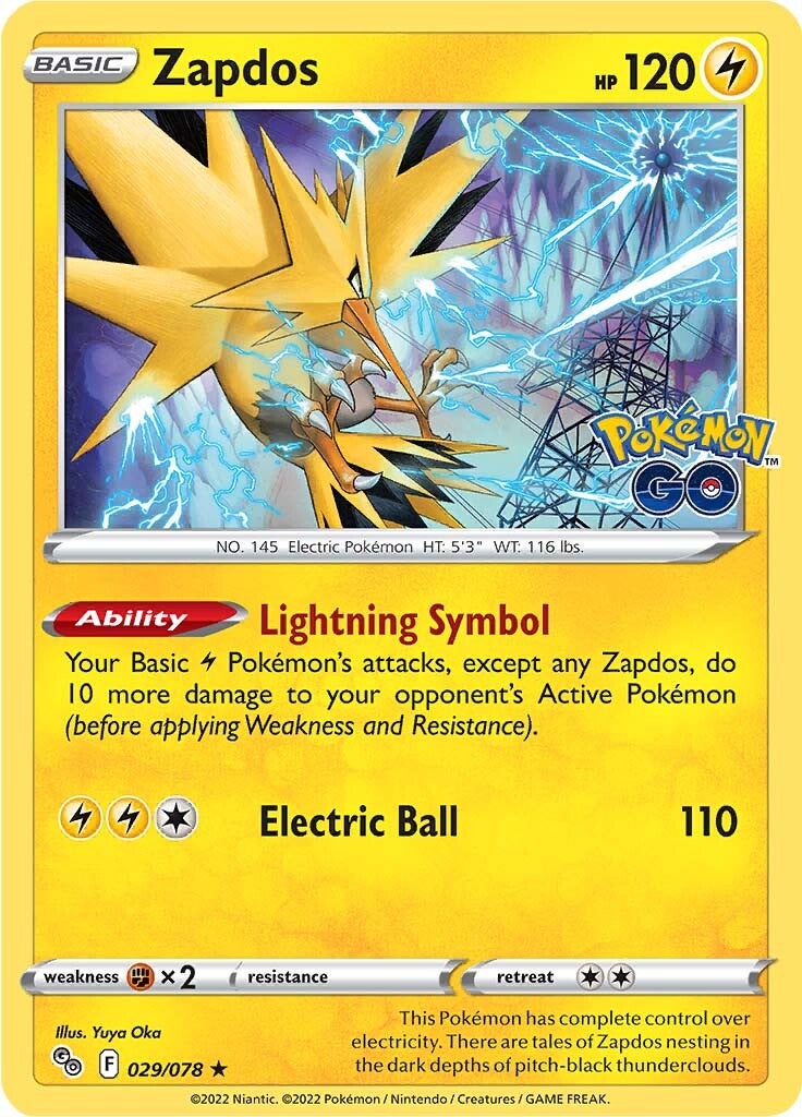 Zapdos (029/078) [Pokémon GO] | Dragon's Lair Comics and Fantasy Houston TX