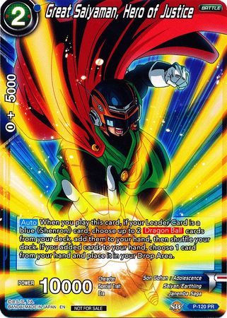 Great Saiyaman, Hero of Justice (Power Booster) (P-120) [Promotion Cards] | Dragon's Lair Comics and Fantasy Houston TX