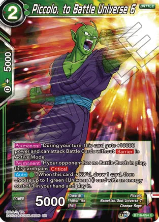 Piccolo, to Battle Universe 6 (BT16-054) [Realm of the Gods] | Dragon's Lair Comics and Fantasy Houston TX