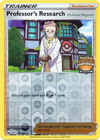 Professor's Research (178/202) (Regional Championship Promo) [Sword & Shield: Base Set] | Dragon's Lair Comics and Fantasy Houston TX