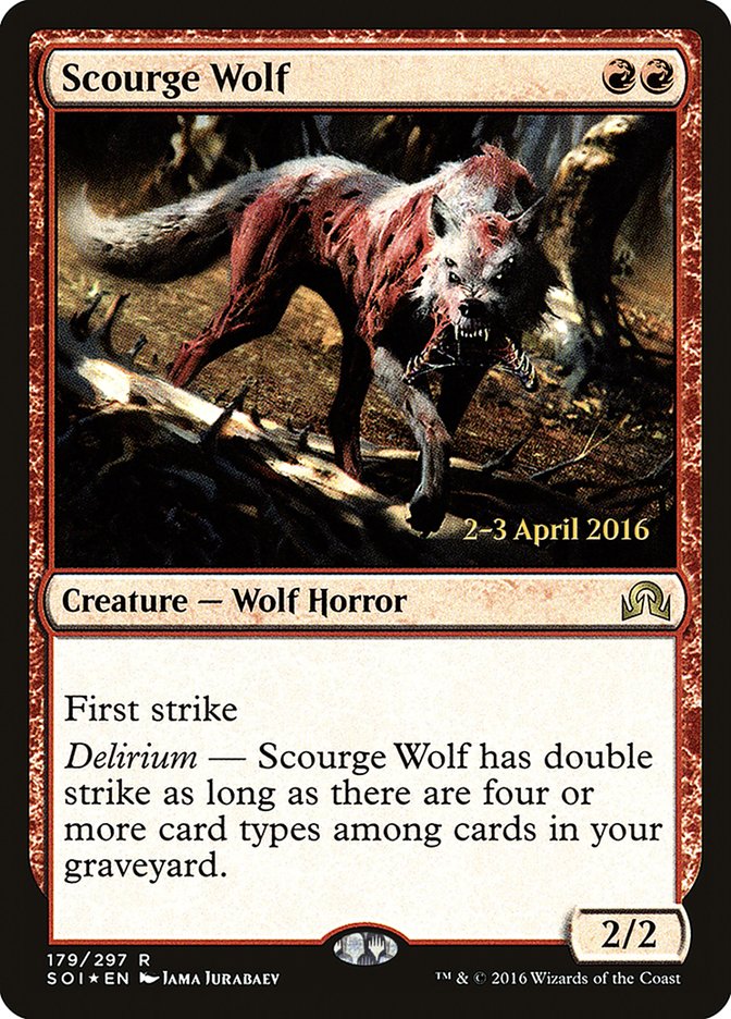 Scourge Wolf [Shadows over Innistrad Prerelease Promos] | Dragon's Lair Comics and Fantasy Houston TX