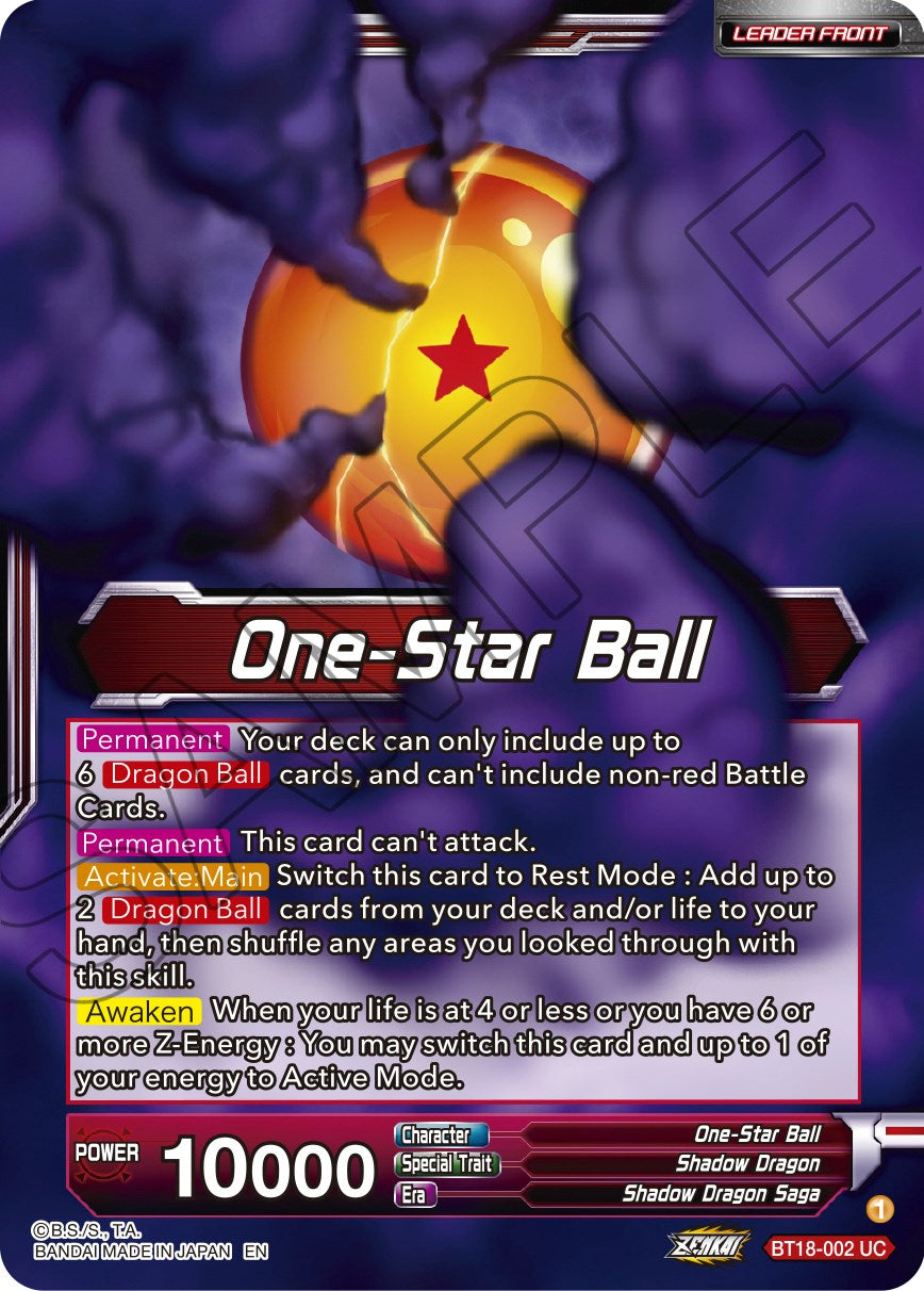 One-Star Ball // Syn Shenron, Despair Made Manifest (BT18-002) [Dawn of the Z-Legends] | Dragon's Lair Comics and Fantasy Houston TX