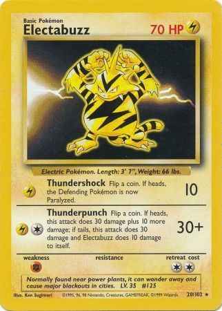 Electabuzz (20/102) [Base Set Unlimited] | Dragon's Lair Comics and Fantasy Houston TX