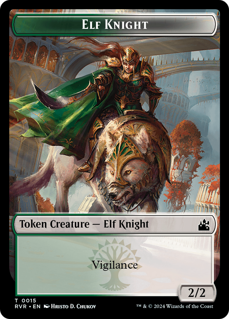 Elf Knight Token [Ravnica Remastered Tokens] | Dragon's Lair Comics and Fantasy Houston TX