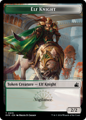 Elf Knight // Beast Double-Sided Token [Ravnica Remastered Tokens] | Dragon's Lair Comics and Fantasy Houston TX