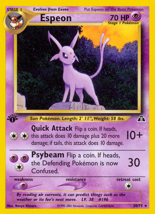 Espeon (20/75) [Neo Discovery 1st Edition] | Dragon's Lair Comics and Fantasy Houston TX