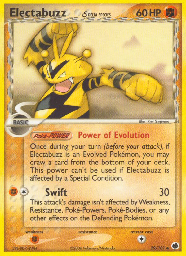 Electabuzz (29/101) (Delta Species) [EX: Dragon Frontiers] | Dragon's Lair Comics and Fantasy Houston TX