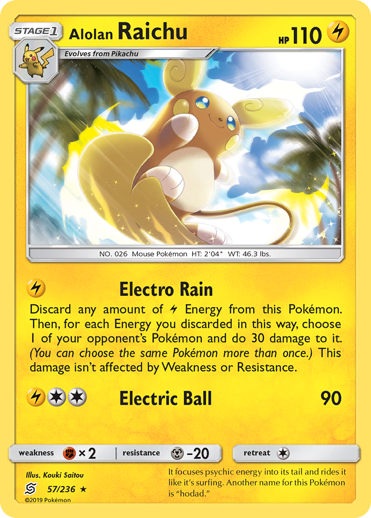 Alolan Raichu (57/236) [Sun & Moon: Unified Minds] | Dragon's Lair Comics and Fantasy Houston TX