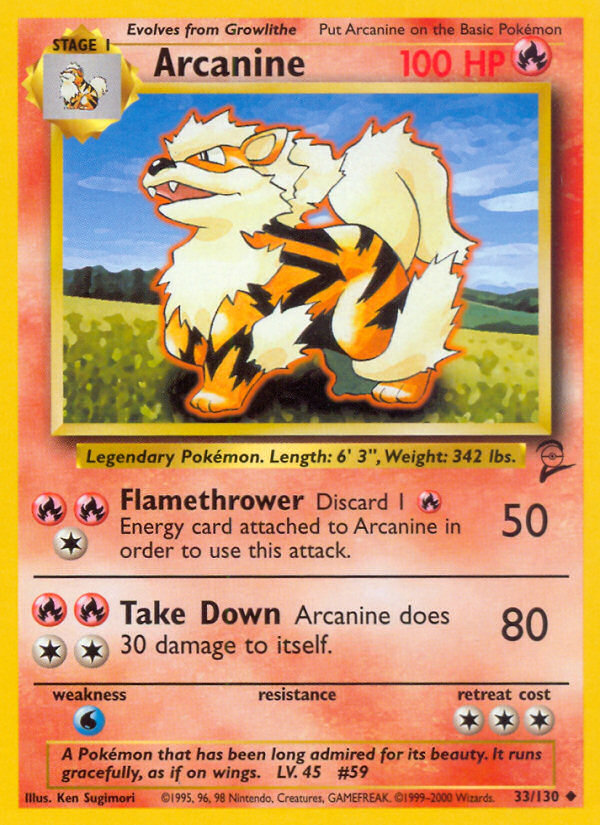 Arcanine (33/130) [Base Set 2] | Dragon's Lair Comics and Fantasy Houston TX