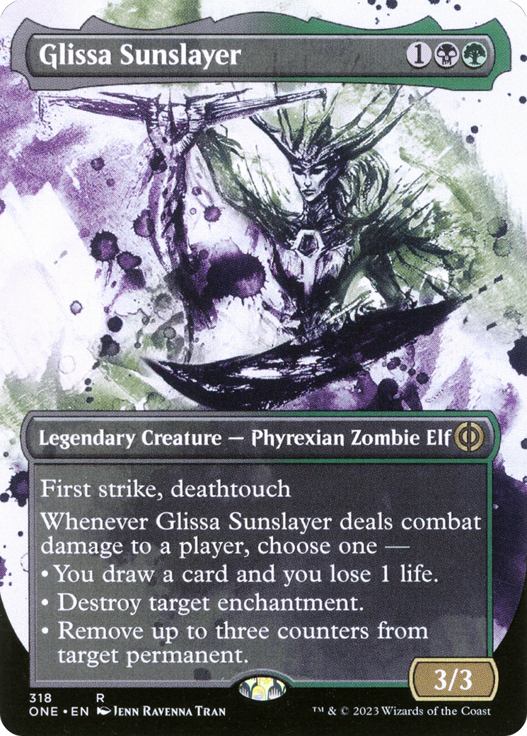 Glissa Sunslayer (Borderless Ichor) [Phyrexia: All Will Be One] | Dragon's Lair Comics and Fantasy Houston TX