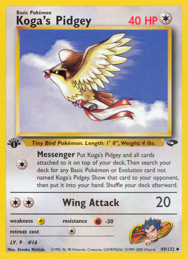 Koga's Pidgey (49/132) [Gym Challenge 1st Edition] | Dragon's Lair Comics and Fantasy Houston TX