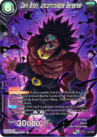 Dark Broly, Uncontrollable Berserker (BT11-134) [Vermilion Bloodline] | Dragon's Lair Comics and Fantasy Houston TX