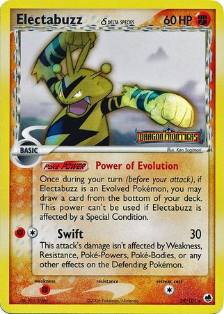 Electabuzz (29/101) (Delta Species) (Stamped) [EX: Dragon Frontiers] | Dragon's Lair Comics and Fantasy Houston TX