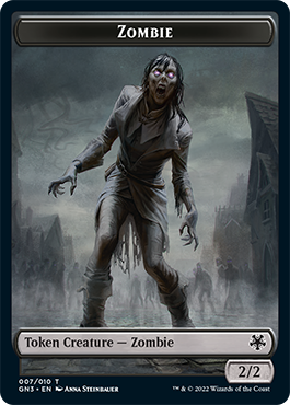 Zombie // Treasure Double-Sided Token [Game Night: Free-for-All Tokens] | Dragon's Lair Comics and Fantasy Houston TX