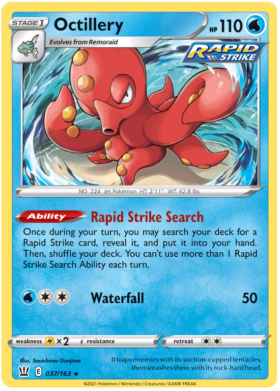 Octillery (037/163) (Theme Deck Exclusive) [Sword & Shield: Battle Styles] | Dragon's Lair Comics and Fantasy Houston TX