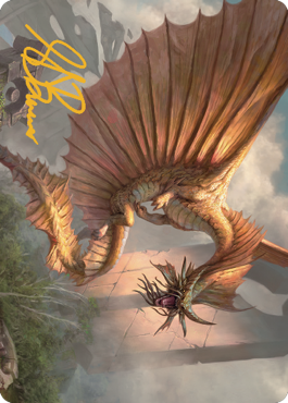 Ancient Gold Dragon Art Card (28) (Gold-Stamped Signature) [Commander Legends: Battle for Baldur's Gate Art Series] | Dragon's Lair Comics and Fantasy Houston TX