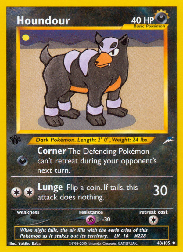 Houndour (43/105) [Neo Destiny 1st Edition] | Dragon's Lair Comics and Fantasy Houston TX