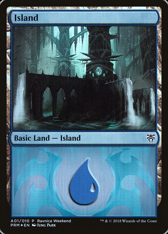 Island (A01) [Ravnica Allegiance Ravnica Weekend] | Dragon's Lair Comics and Fantasy Houston TX