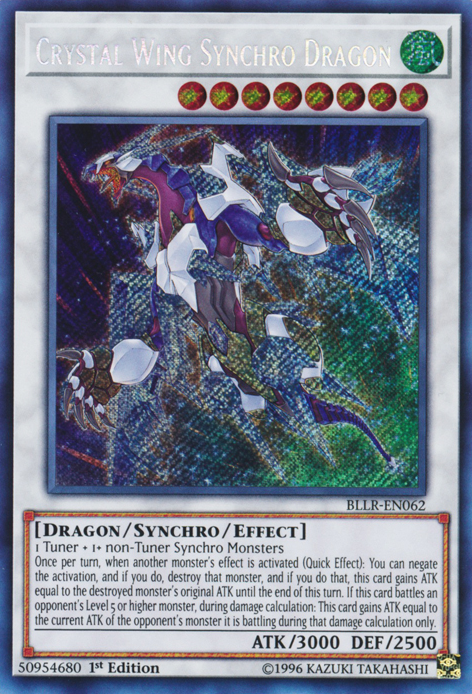 Crystal Wing Synchro Dragon [BLLR-EN062] Secret Rare | Dragon's Lair Comics and Fantasy Houston TX