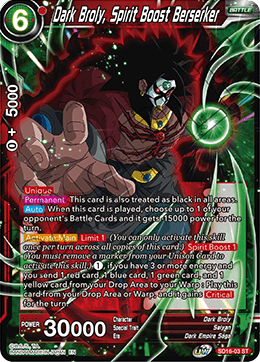 Dark Broly, Spirit Boost Berserker (Starter Deck - Darkness Reborn) (SD16-03) [Cross Spirits] | Dragon's Lair Comics and Fantasy Houston TX