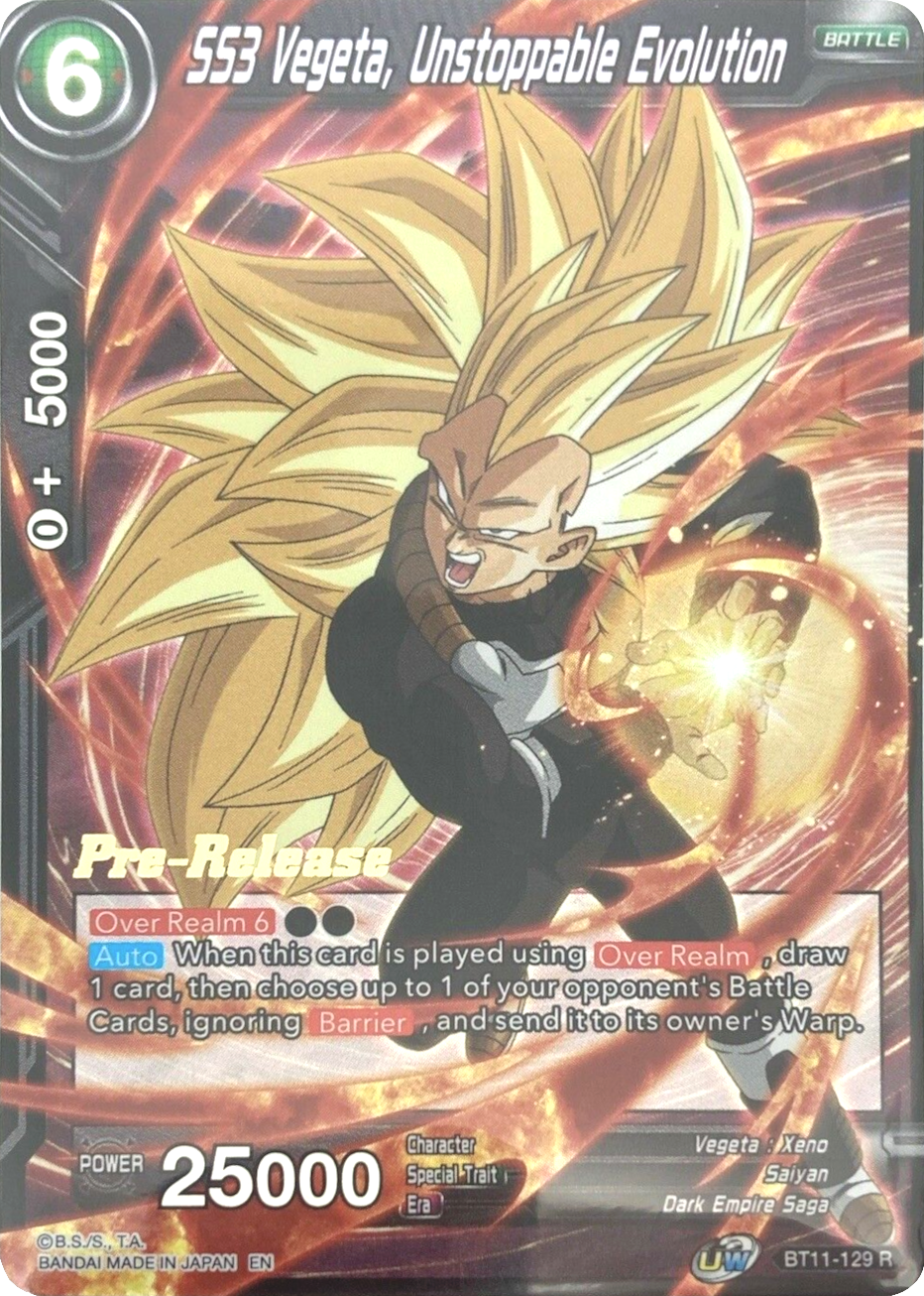 SS3 Vegeta, Unstoppable Evolution (BT11-129) [Vermilion Bloodline Prerelease Promos] | Dragon's Lair Comics and Fantasy Houston TX