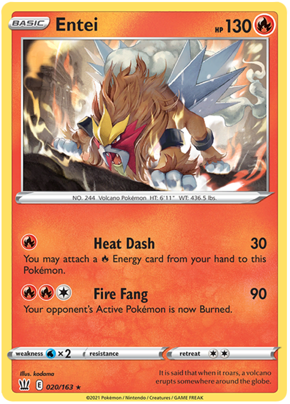 Entei (020/163) [Sword & Shield: Battle Styles] | Dragon's Lair Comics and Fantasy Houston TX