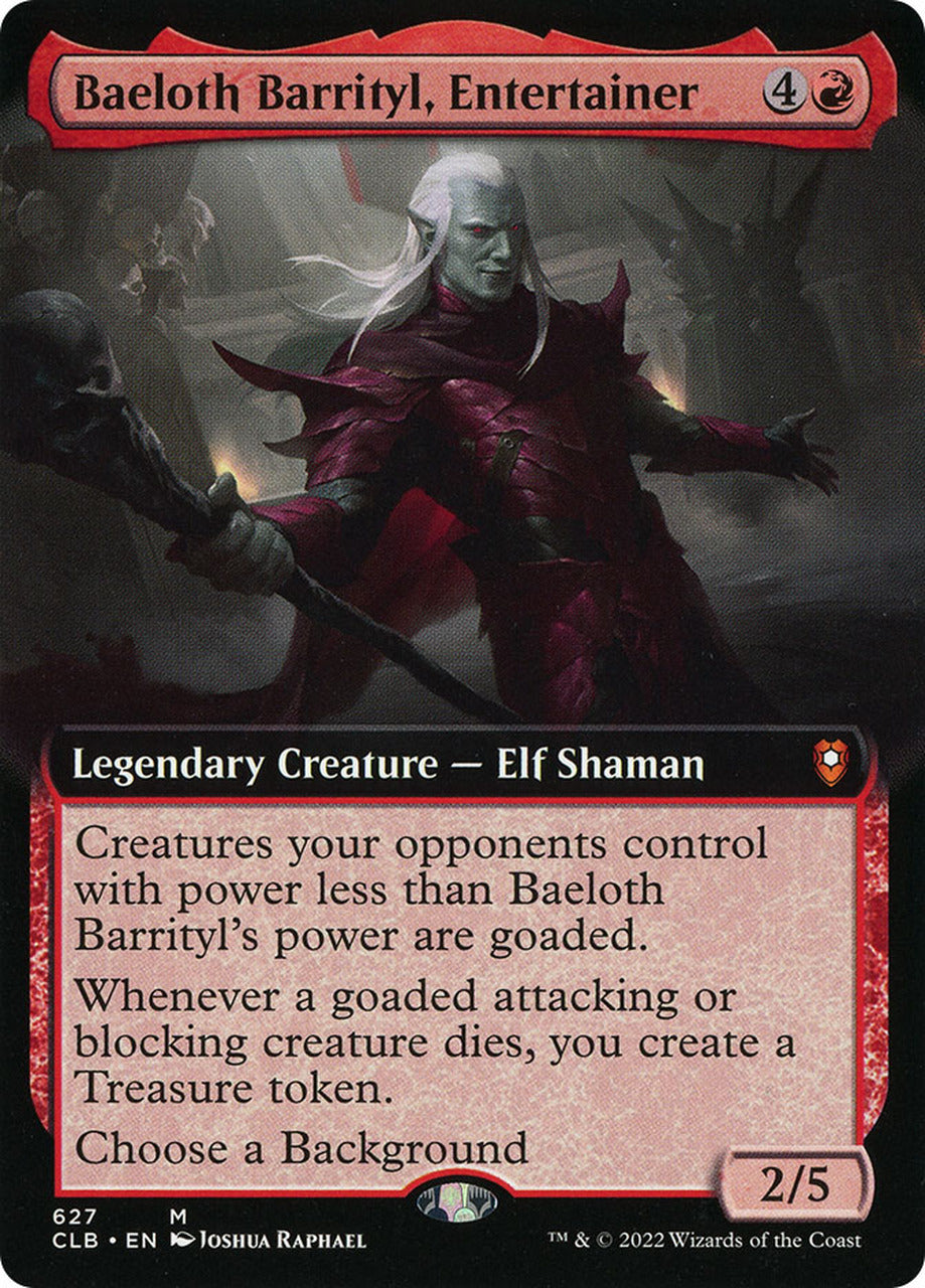 Baeloth Barrityl, Entertainer (Extended Art) [Commander Legends: Battle for Baldur's Gate] | Dragon's Lair Comics and Fantasy Houston TX