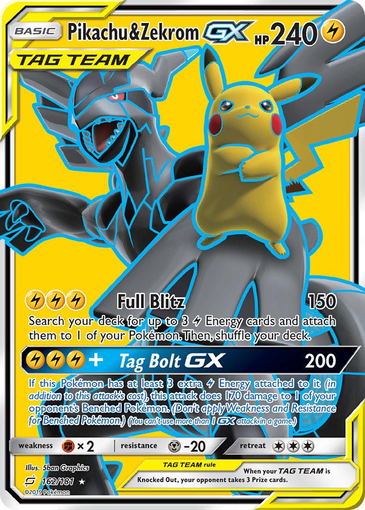 Pikachu & Zekrom GX (162/181) [Sun & Moon: Team Up] | Dragon's Lair Comics and Fantasy Houston TX