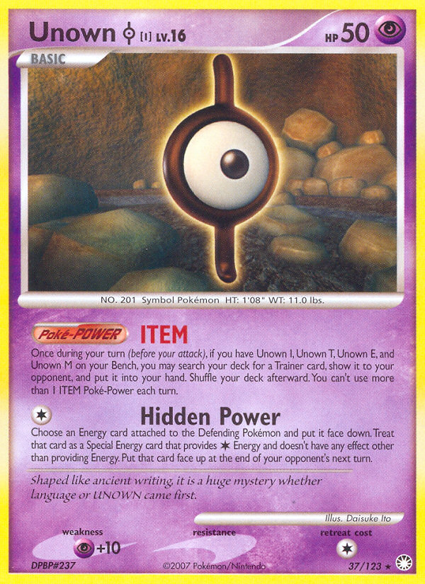 Unown I (37/123) [Diamond & Pearl: Mysterious Treasures] | Dragon's Lair Comics and Fantasy Houston TX