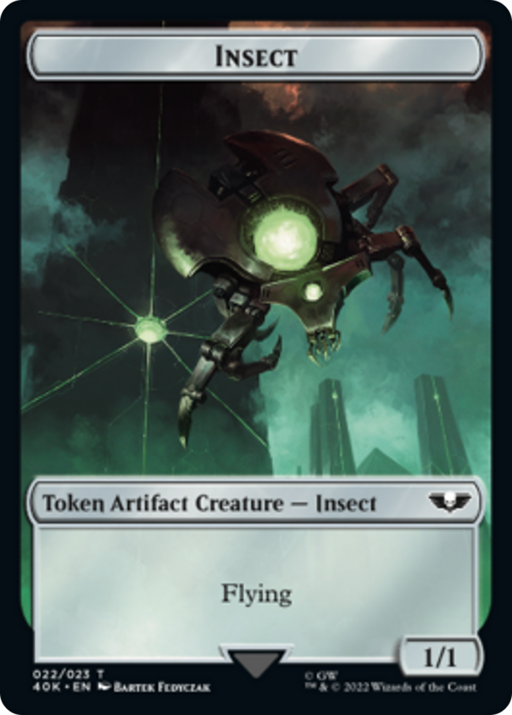 Necron Warrior // Insect Double-Sided (Surge Foil) [Warhammer 40,000 Tokens] | Dragon's Lair Comics and Fantasy Houston TX