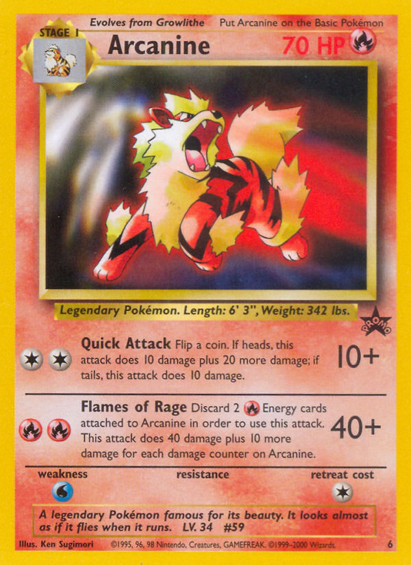 Arcanine (6) [Wizards of the Coast: Black Star Promos] | Dragon's Lair Comics and Fantasy Houston TX