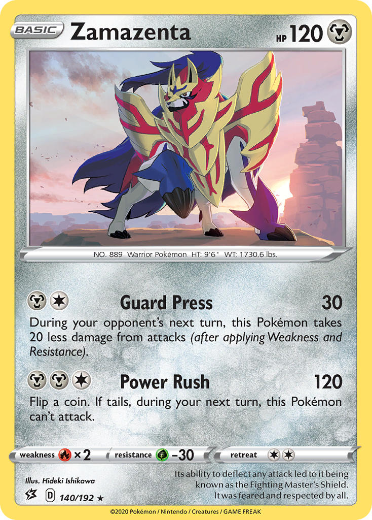 Zamazenta (140/192) (Cracked Ice Holo) (Theme Deck Exclusive) [Sword & Shield: Rebel Clash] | Dragon's Lair Comics and Fantasy Houston TX