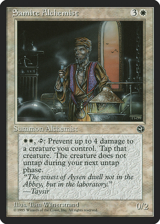 Samite Alchemist (Taysir Flavor Text) [Homelands] | Dragon's Lair Comics and Fantasy Houston TX