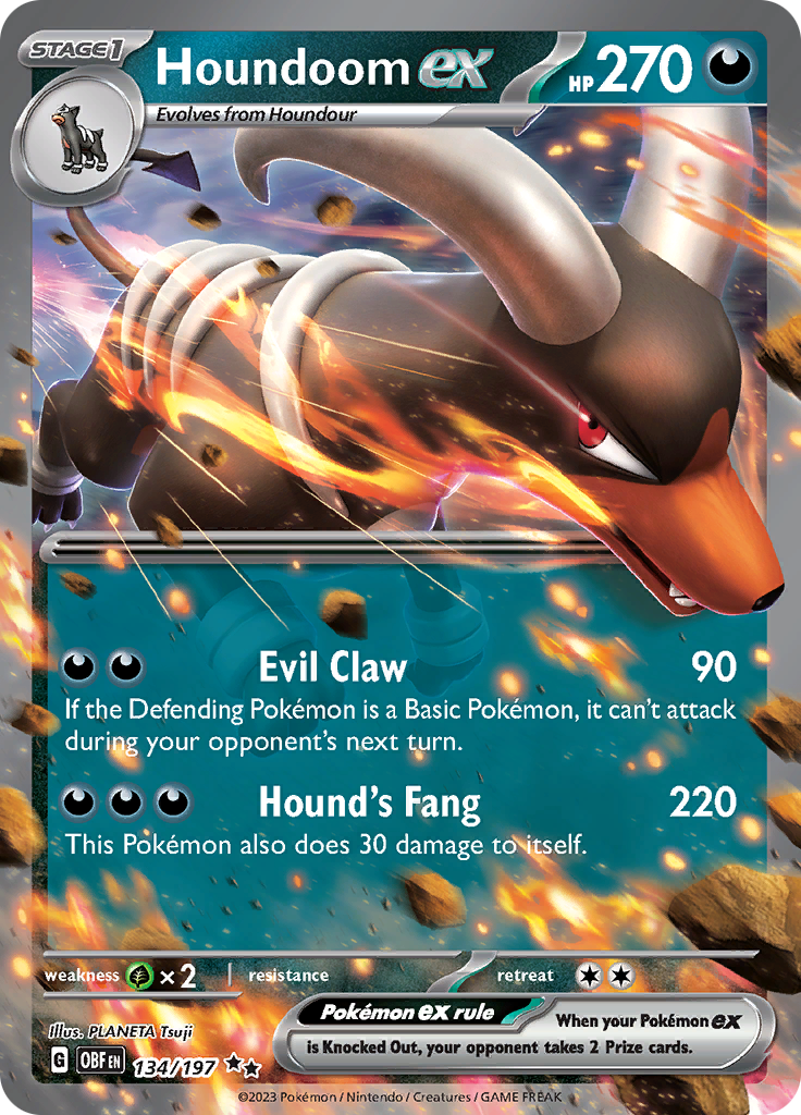 Houndoom ex (134/197) [Scarlet & Violet: Obsidian Flames] | Dragon's Lair Comics and Fantasy Houston TX