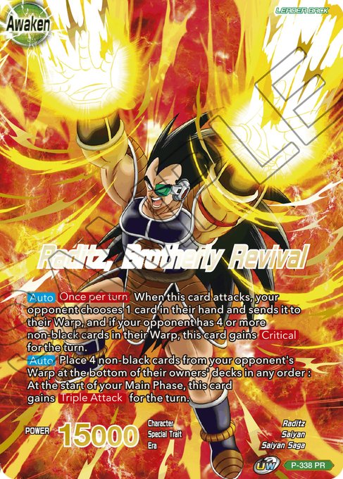 Raditz // Raditz, Brotherly Revival (Gold Stamped) (P-338) [Saiyan Showdown Prerelease Promos] | Dragon's Lair Comics and Fantasy Houston TX