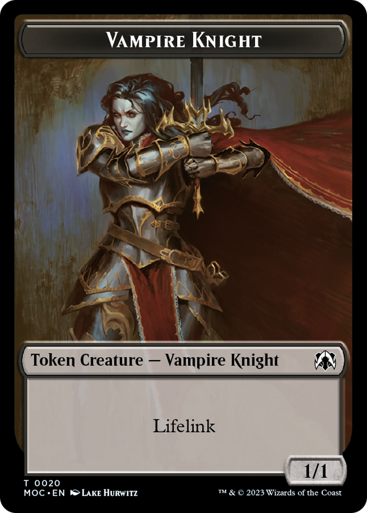 Vampire Knight // Soldier Double-Sided Token [March of the Machine Commander Tokens] | Dragon's Lair Comics and Fantasy Houston TX