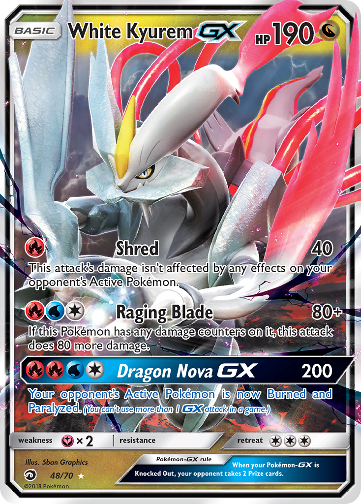 White Kyurem GX (48/70) [Sun & Moon: Dragon Majesty] | Dragon's Lair Comics and Fantasy Houston TX