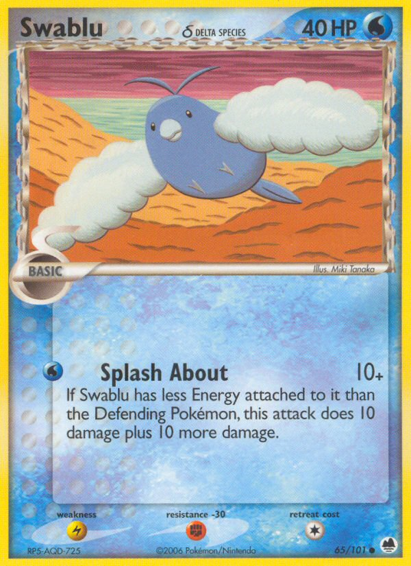 Swablu (65/101) (Delta Species) [EX: Dragon Frontiers] | Dragon's Lair Comics and Fantasy Houston TX