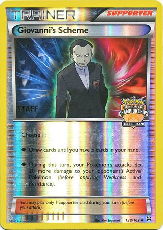 Giovanni's Scheme (138/162) (Championship Promo Staff) [XY: BREAKthrough] | Dragon's Lair Comics and Fantasy Houston TX