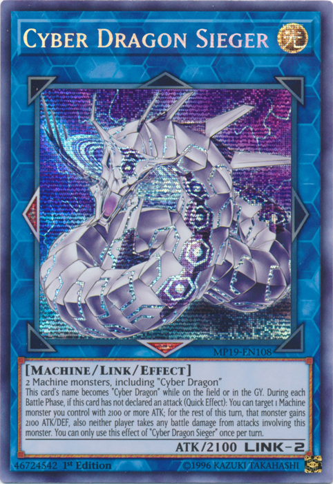 Cyber Dragon Sieger [MP19-EN108] Prismatic Secret Rare | Dragon's Lair Comics and Fantasy Houston TX