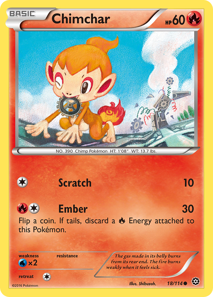 Chimchar (18/114) [XY: Steam Siege] | Dragon's Lair Comics and Fantasy Houston TX