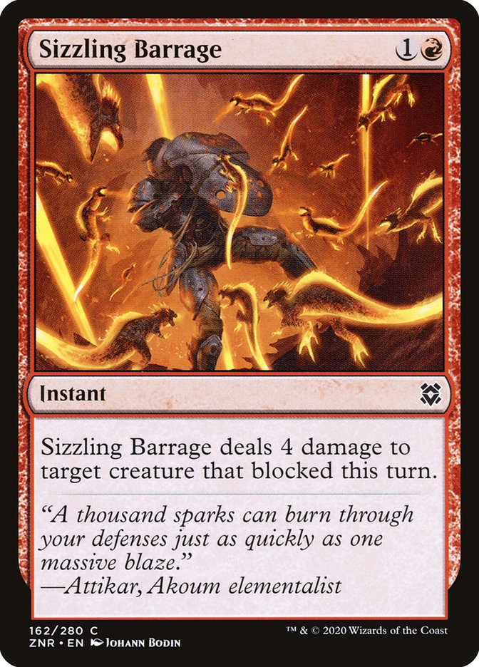 Sizzling Barrage [Zendikar Rising] | Dragon's Lair Comics and Fantasy Houston TX