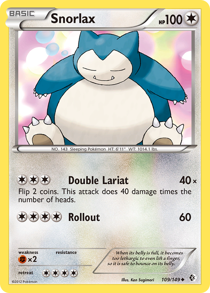 Snorlax (109/149) [Black & White: Boundaries Crossed] | Dragon's Lair Comics and Fantasy Houston TX