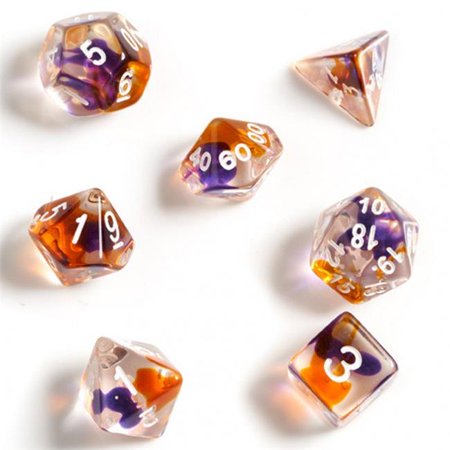 Sirius Purple Orange Translucent Poly 7 Set | Dragon's Lair Comics and Fantasy Houston TX