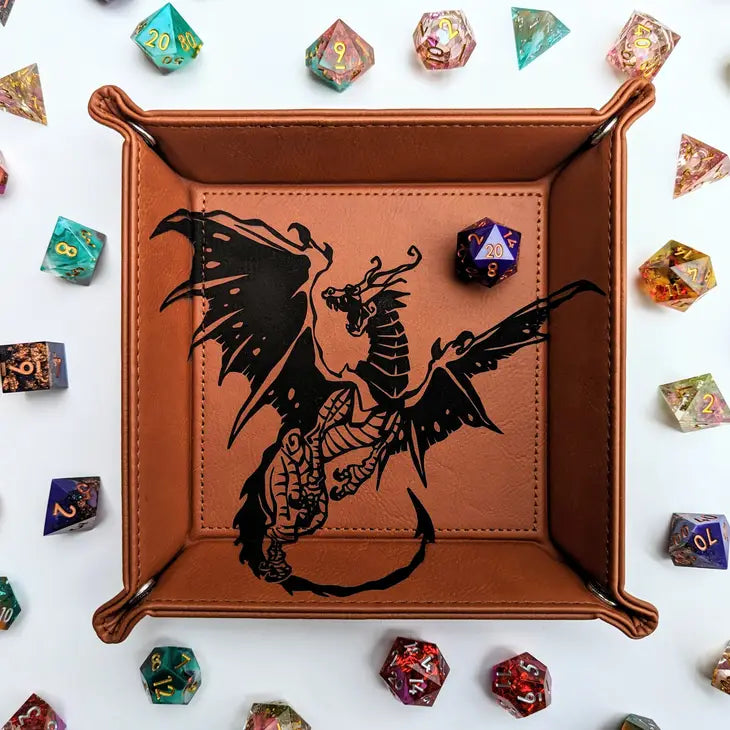 NTSD Gaming Square Leatherette Dice Tray, Assorted Styles | Dragon's Lair Comics and Fantasy Houston TX