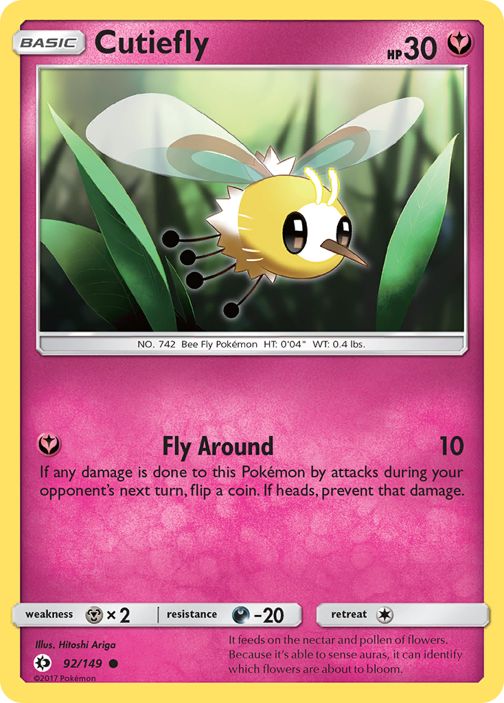 Cutiefly (92/149) [Sun & Moon: Base Set] | Dragon's Lair Comics and Fantasy Houston TX