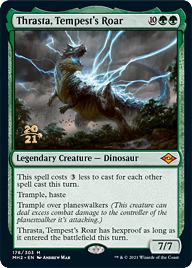 Thrasta, Tempest's Roar [Modern Horizons 2 Prerelease Promos] | Dragon's Lair Comics and Fantasy Houston TX