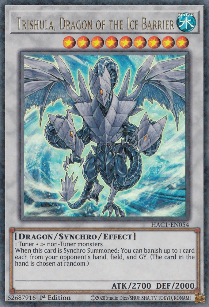 Trishula, Dragon of the Ice Barrier (Duel Terminal) [HAC1-EN054] Parallel Rare | Dragon's Lair Comics and Fantasy Houston TX